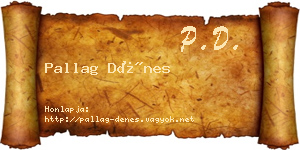 Pallag Dénes névjegykártya